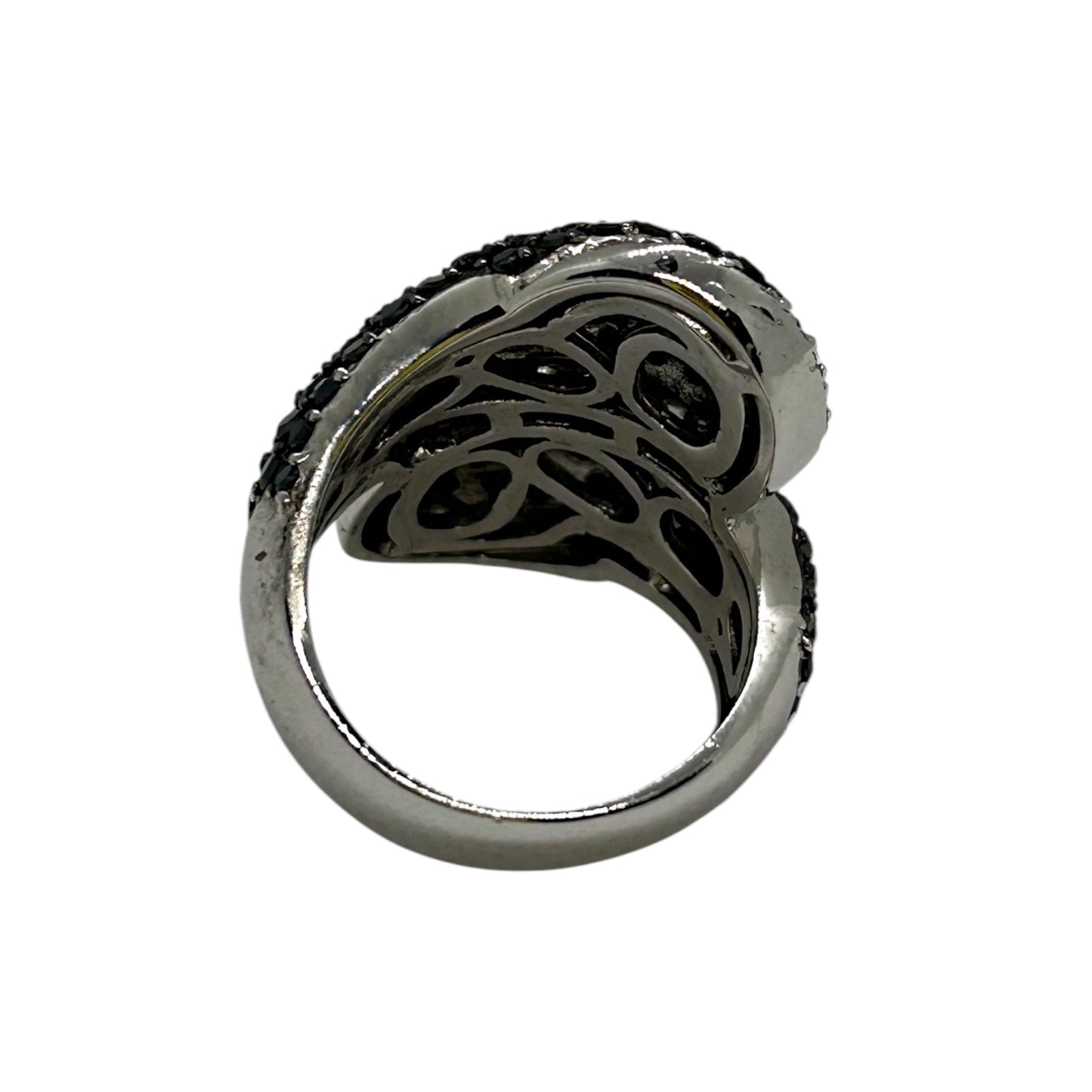 Black Swirl Cocktail Ring