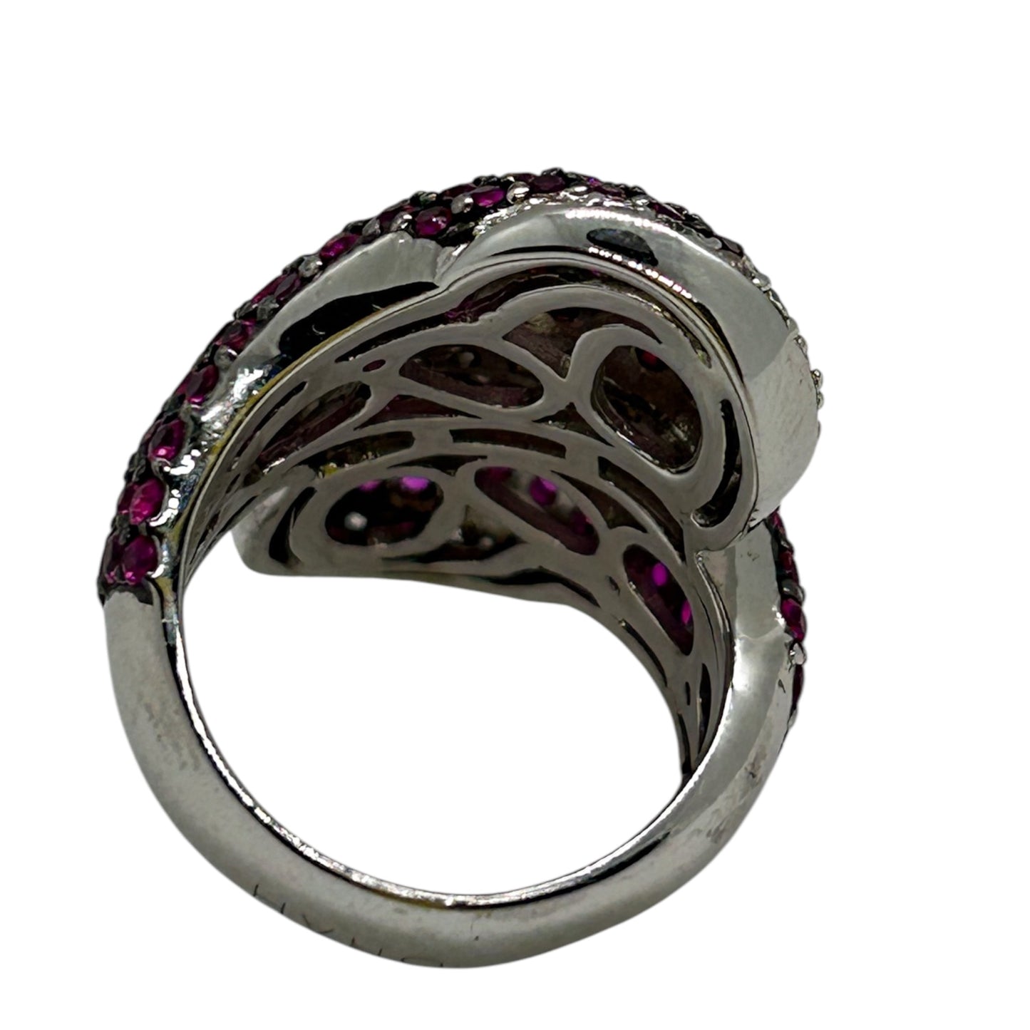 Exquisite Luxury Pink Sterling Silver Ring