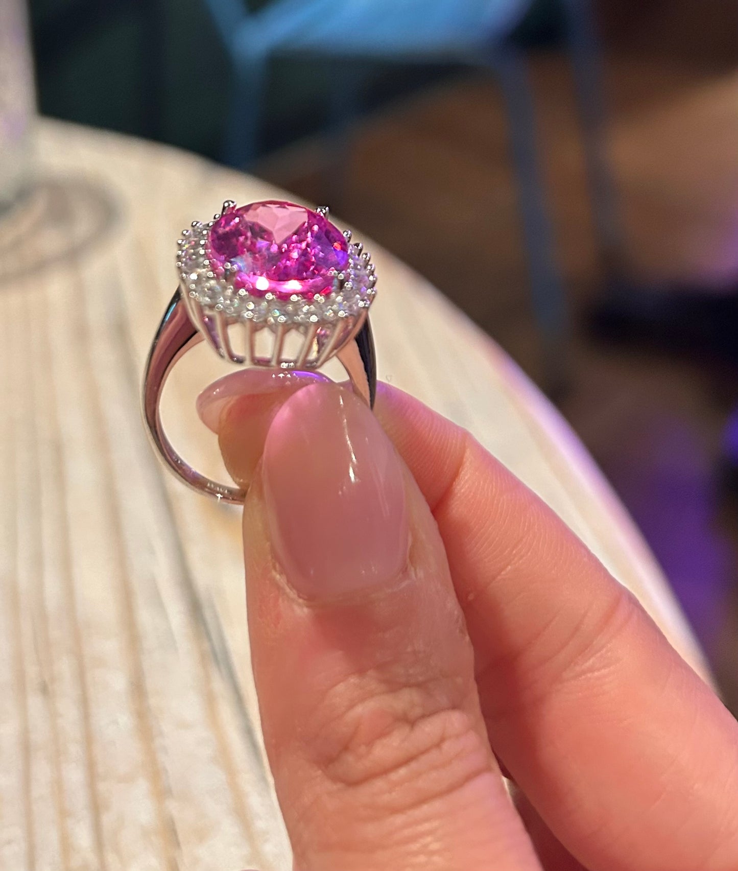 Exquisite Pink Sapphire and Sterling Silver Ring