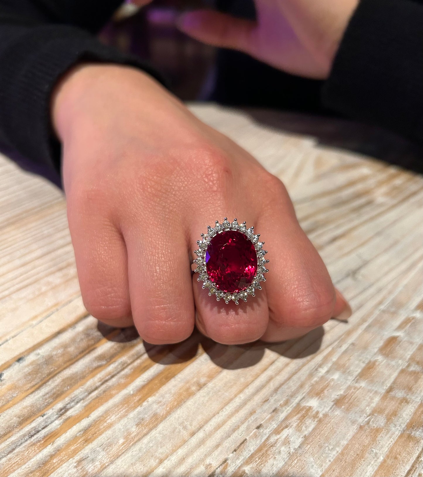 Fiery Ruby Red Topaz and Sterling Silver Ring.