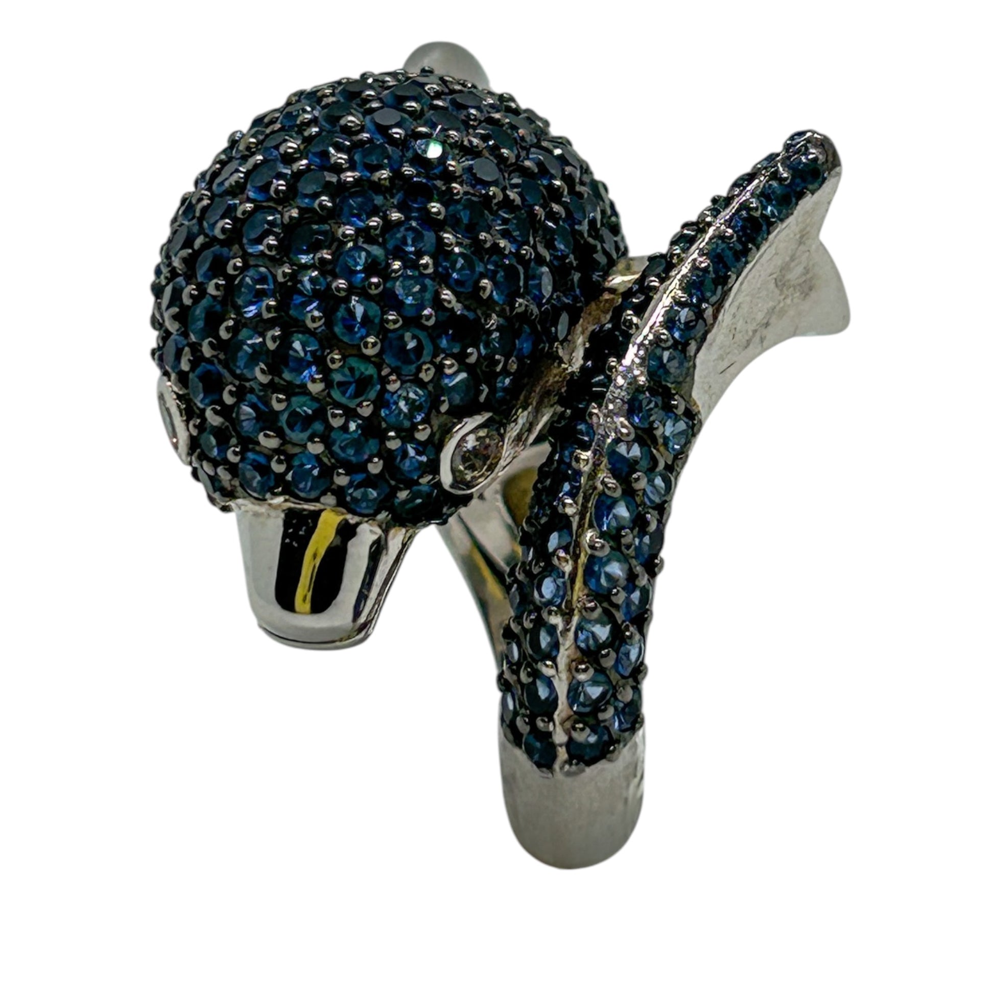 Blue Dolphin Sterling Silver and Cubic Zirconia Ring