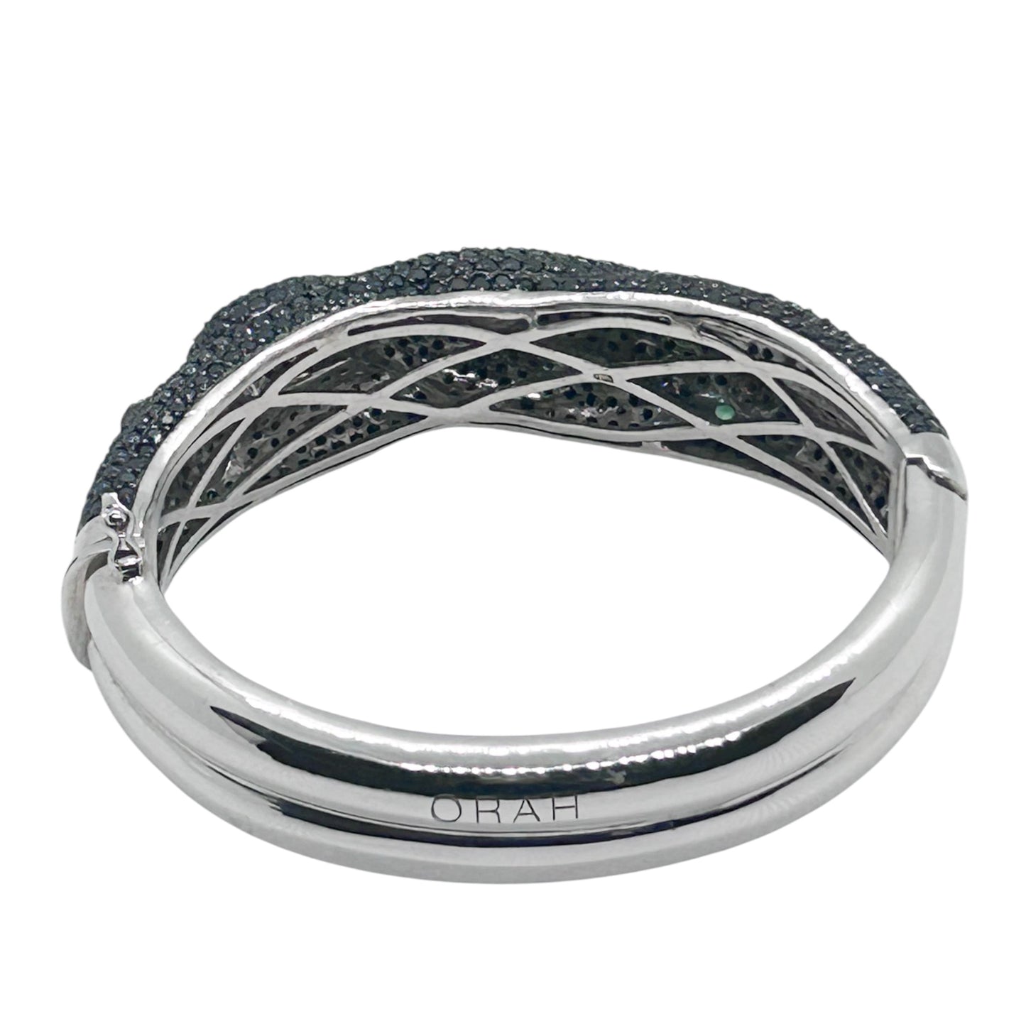 Handset Black Cubic Zirconia and Sterling Silver Bracelet