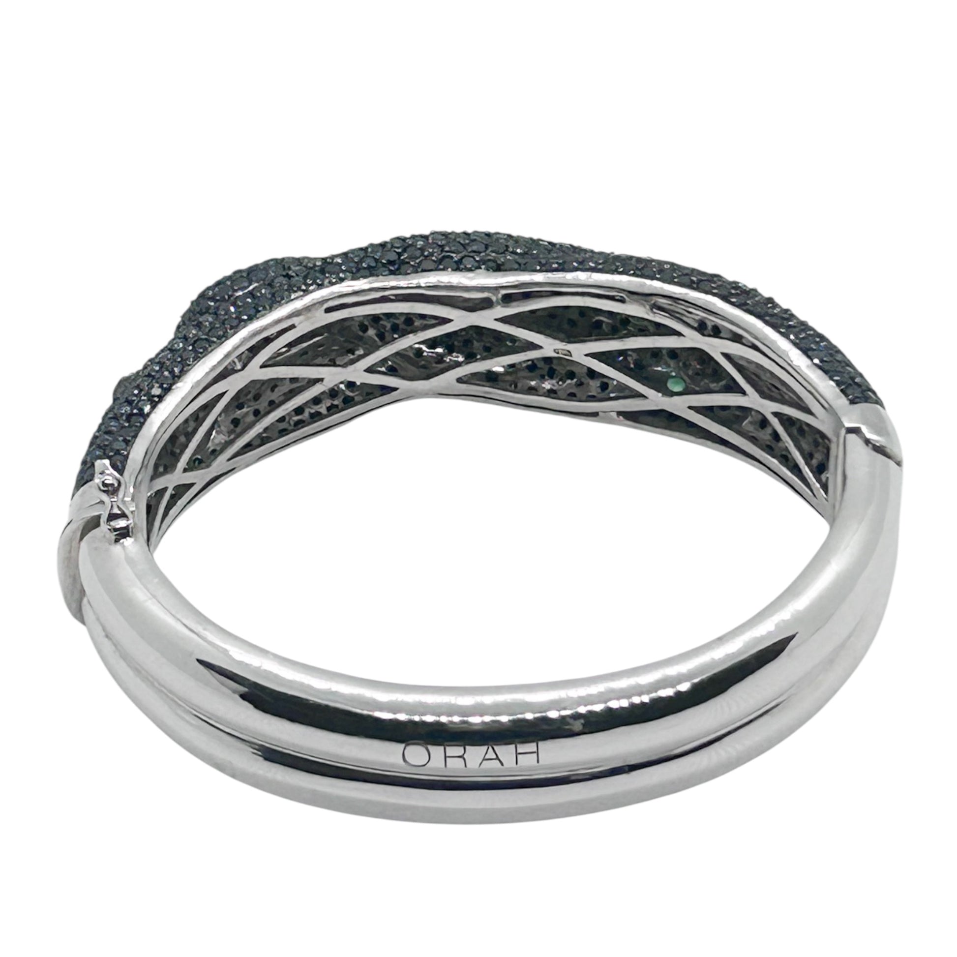 Handset Black Cubic Zirconia and Sterling Silver Bracelet