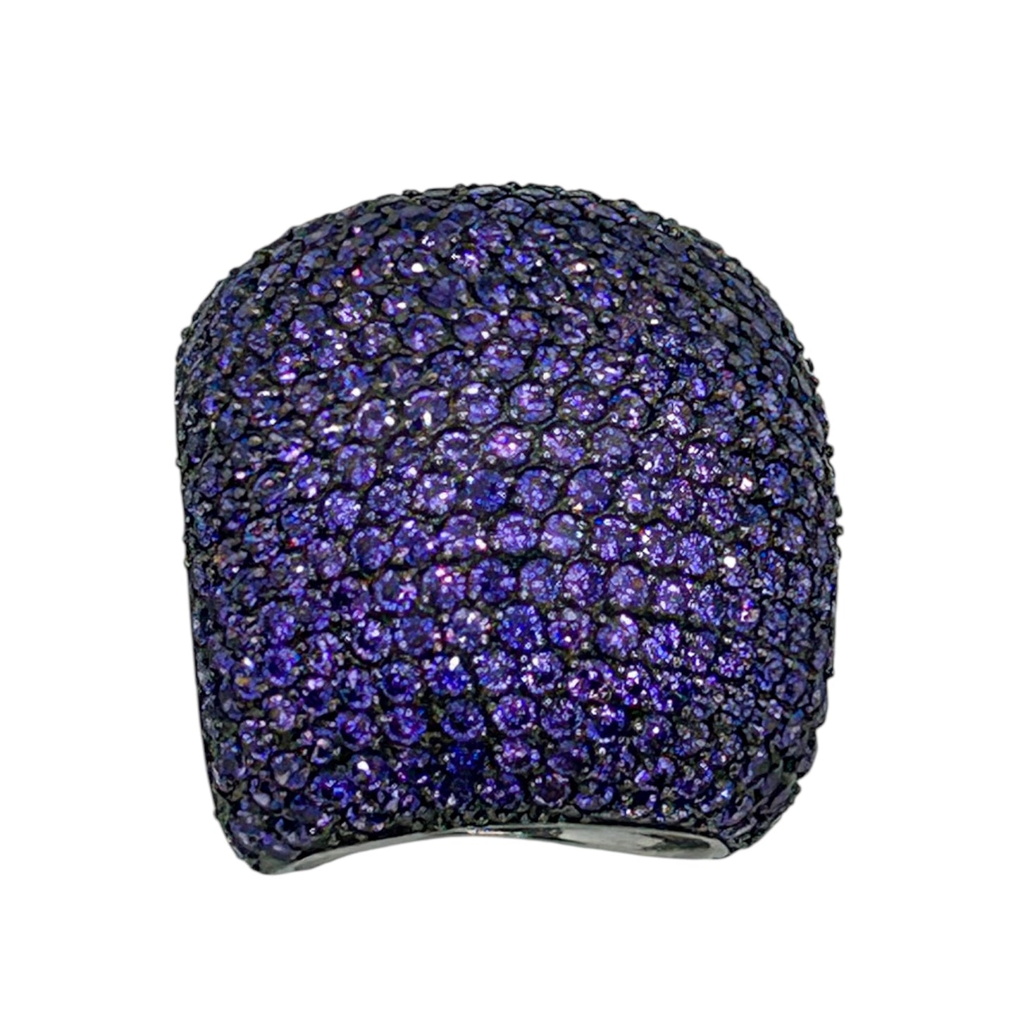 Dome Shaped Sterling Silver Purple Ring