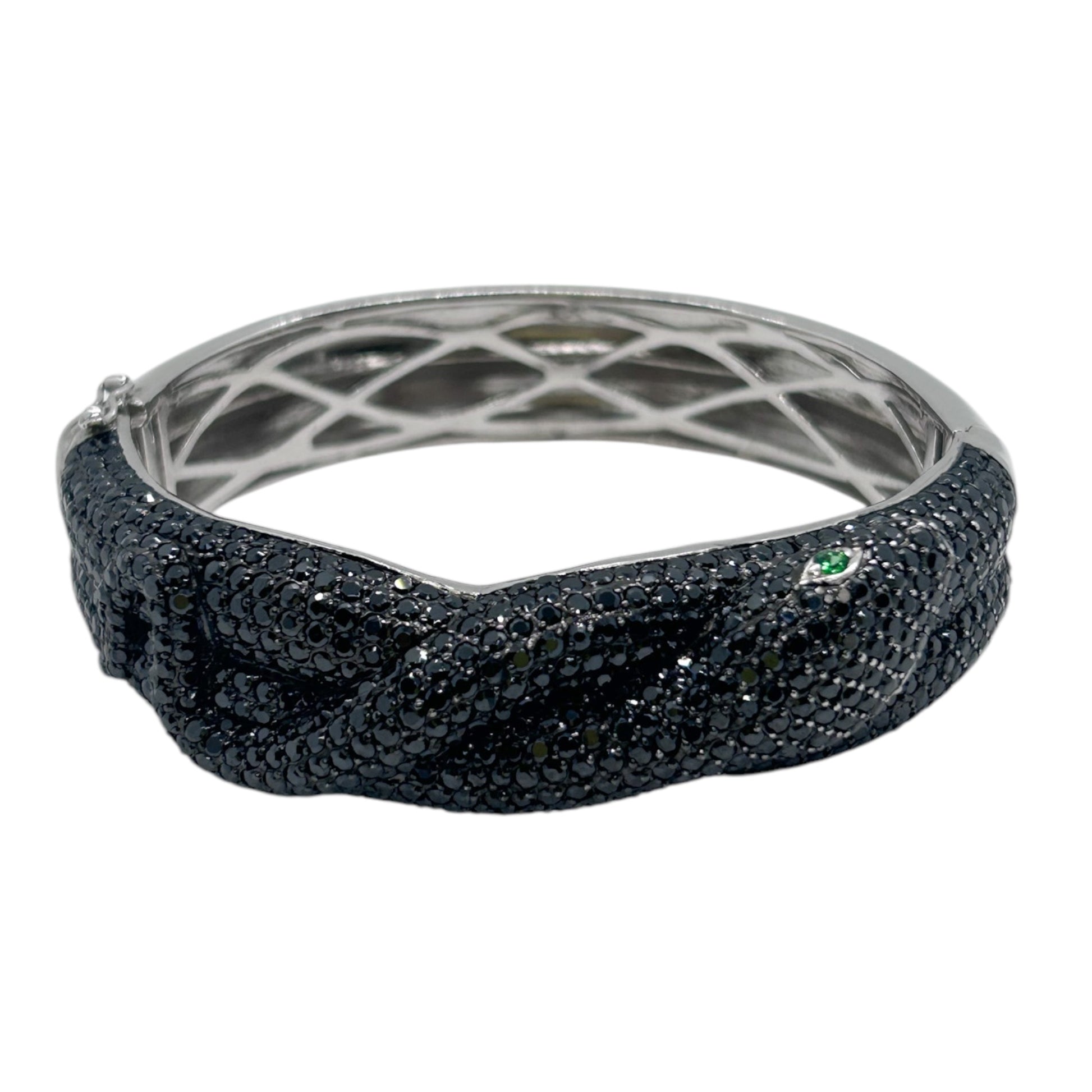 Black and Silver Snake Cuff Bangle