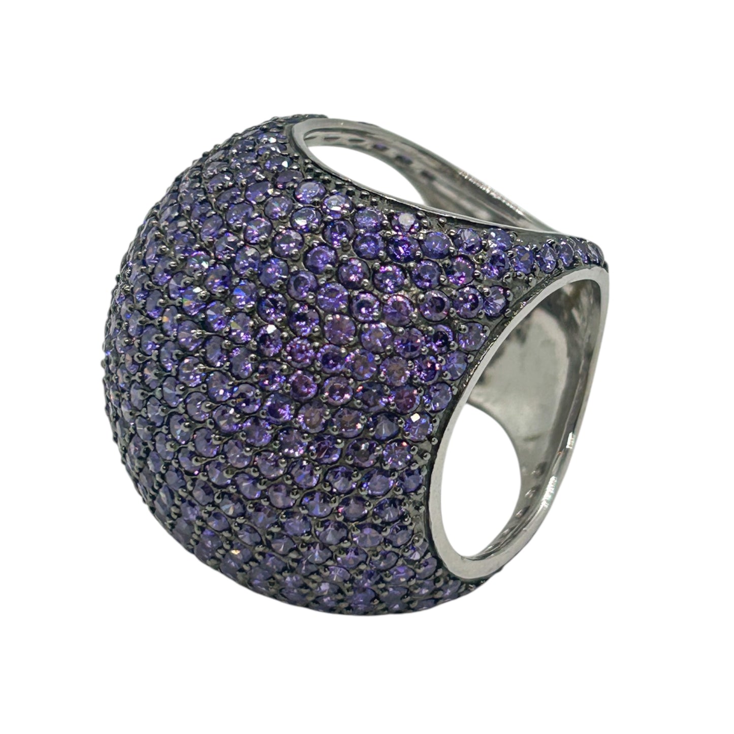 Purple Sterling Silver Cocktail Ring