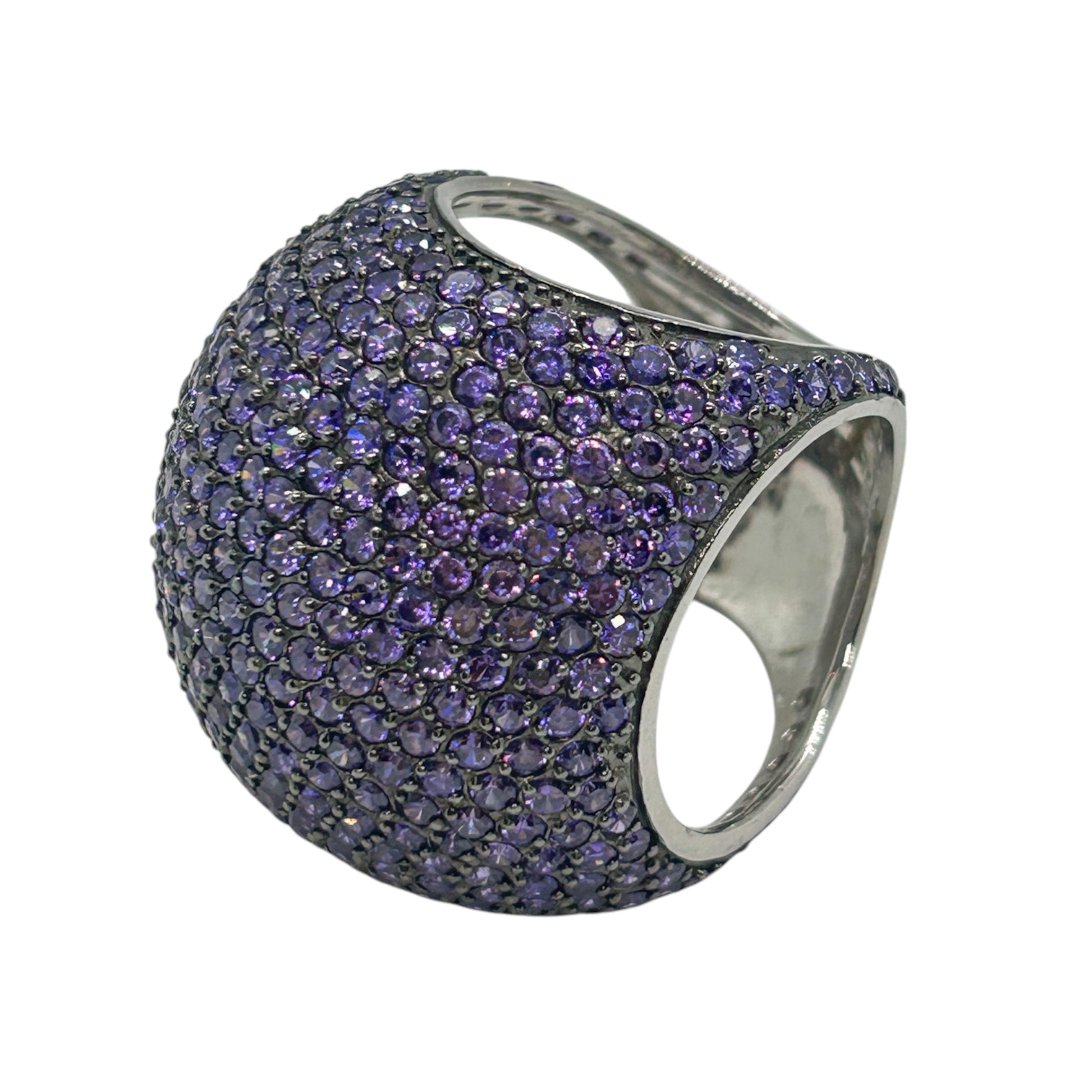 Purple Sterling Silver Cocktail Ring