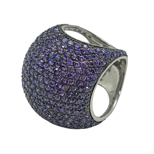 Purple Sterling Silver Cocktail Ring