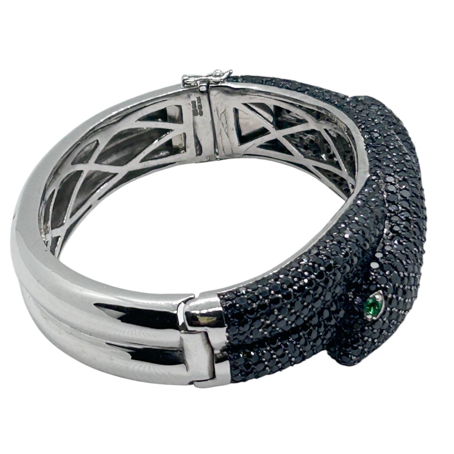 Exceptional Sterling Silver Black Snake Bracelet