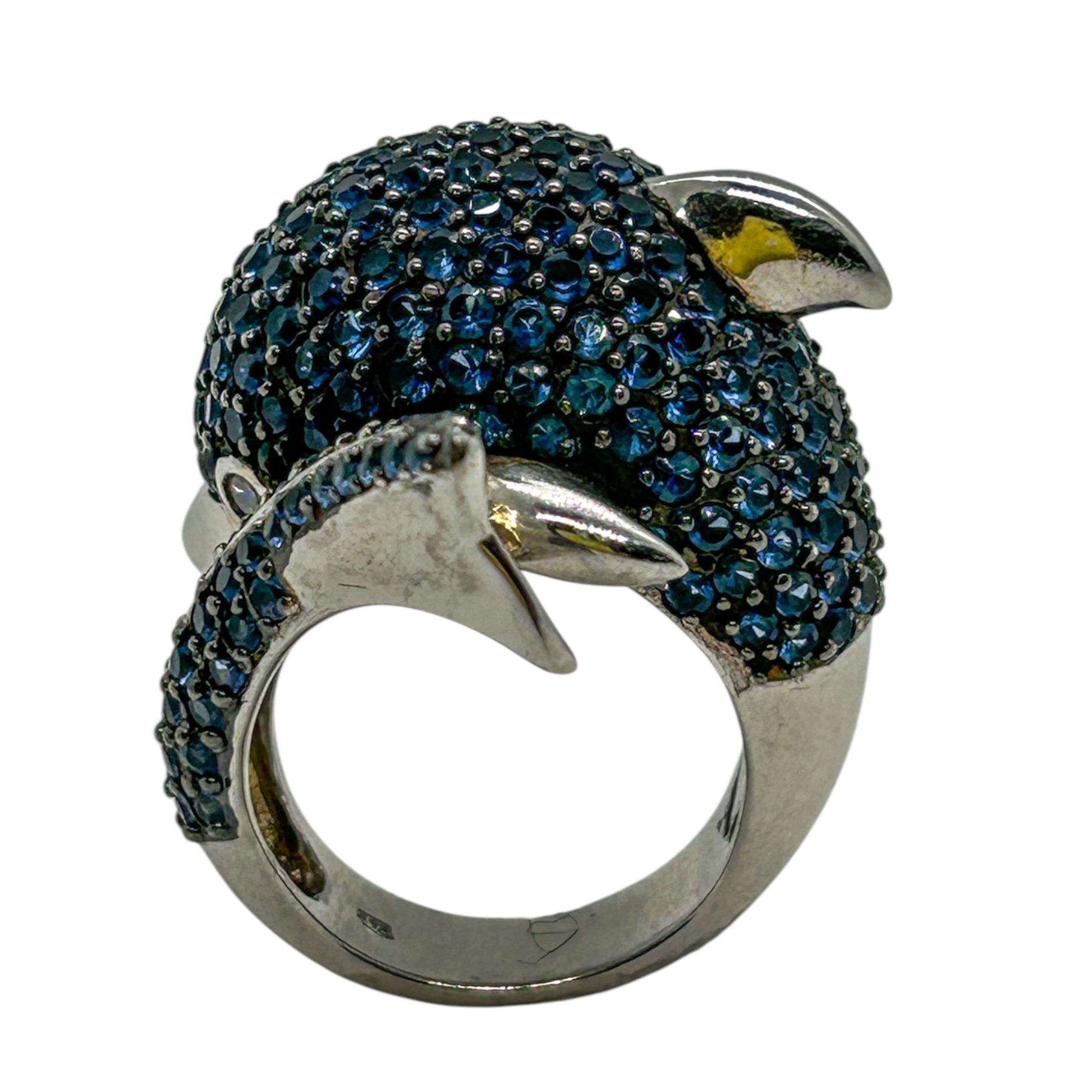 Sterling Silver Blue Dolphin Ring 