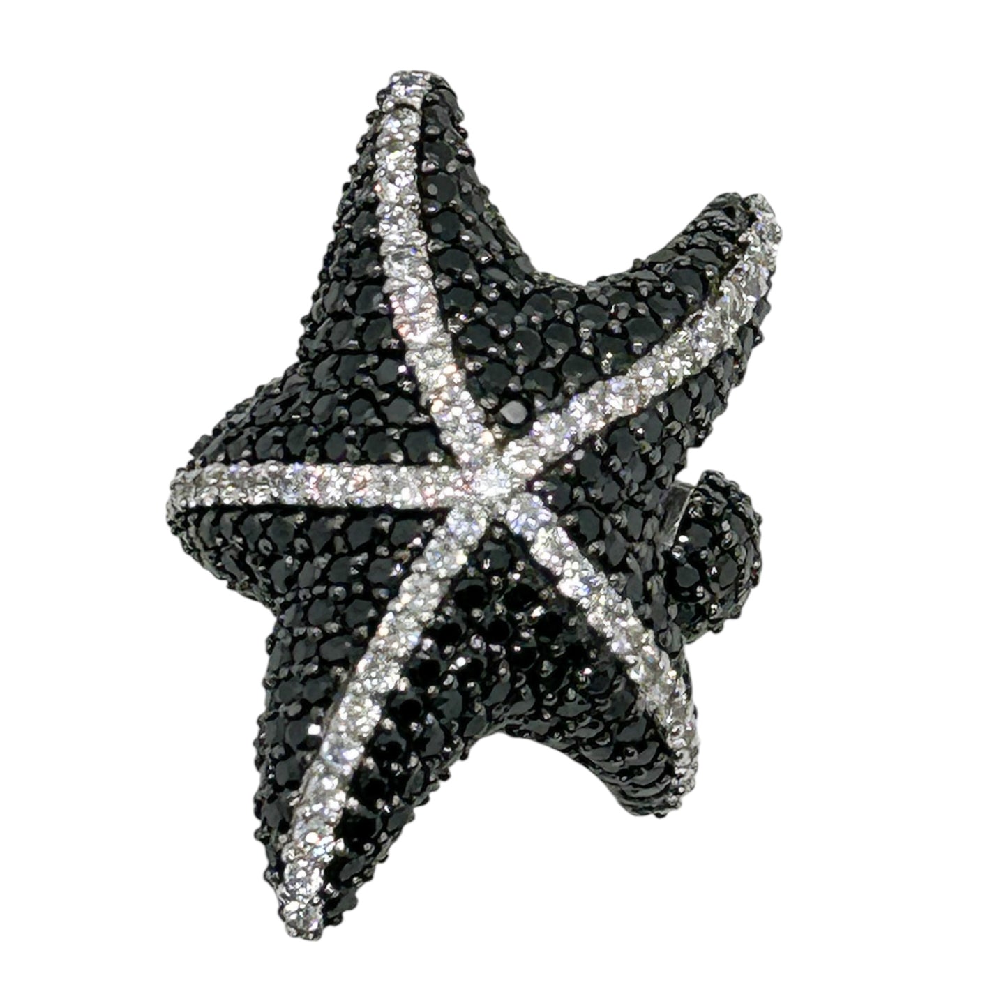 Black and White Luxury Starfish Ring