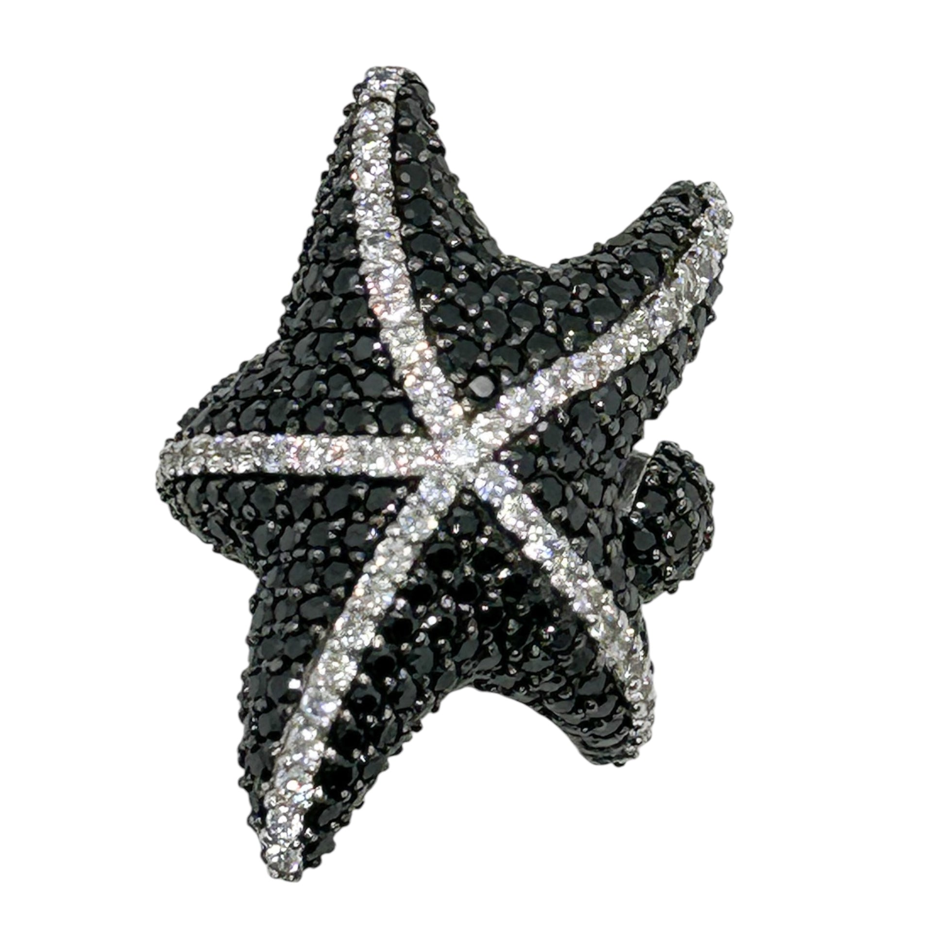 Black and White Luxury Starfish Ring
