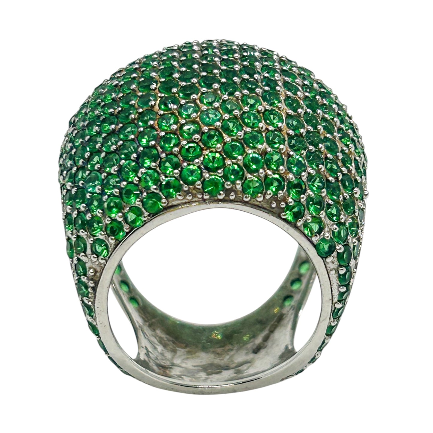 Luxury Green Dome Cocktail Ring