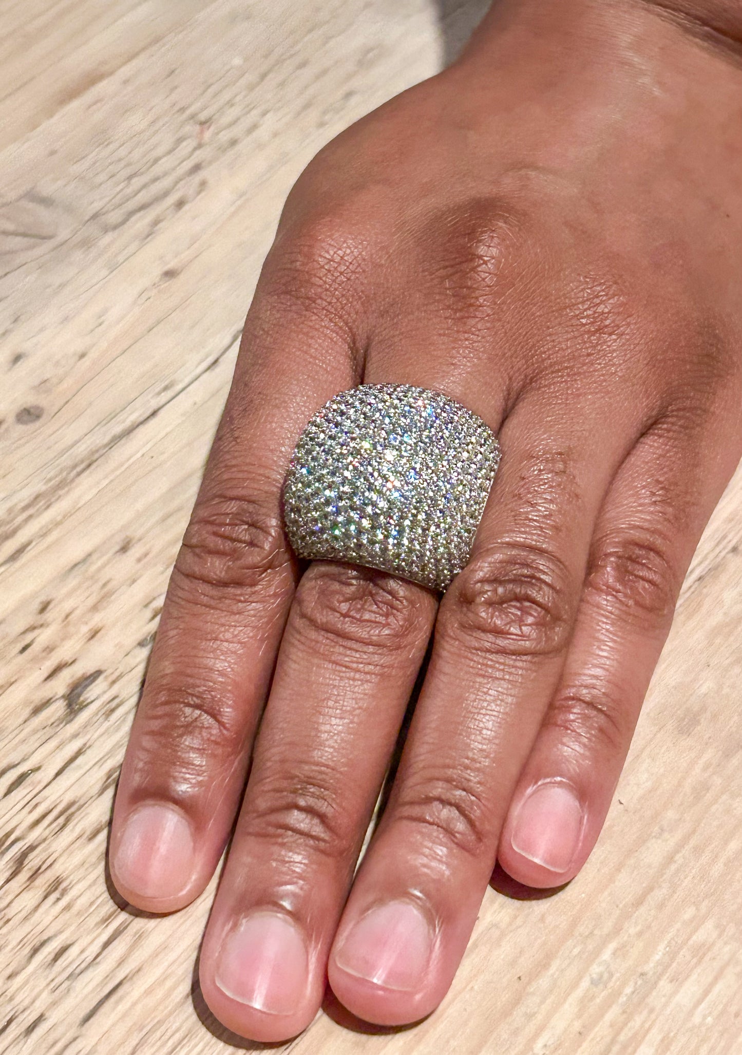 White Cocktail Statement Ring