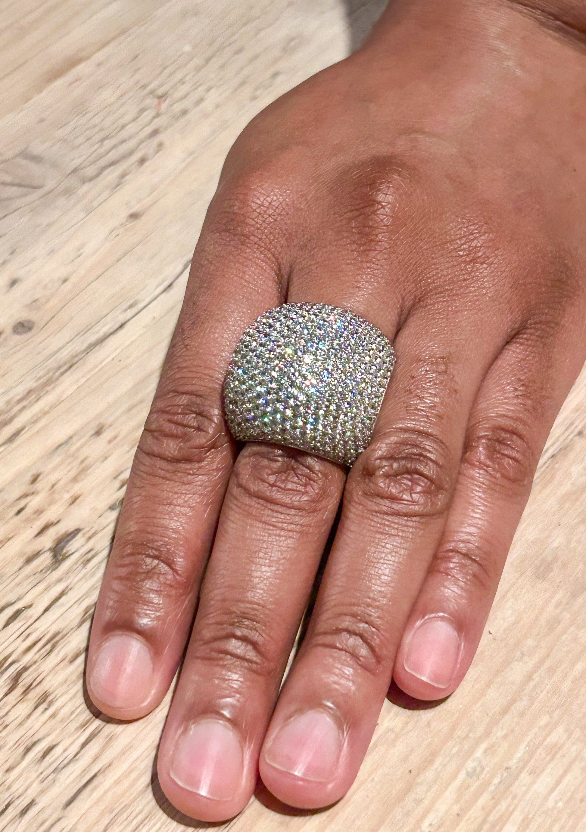 White Cocktail Statement Ring