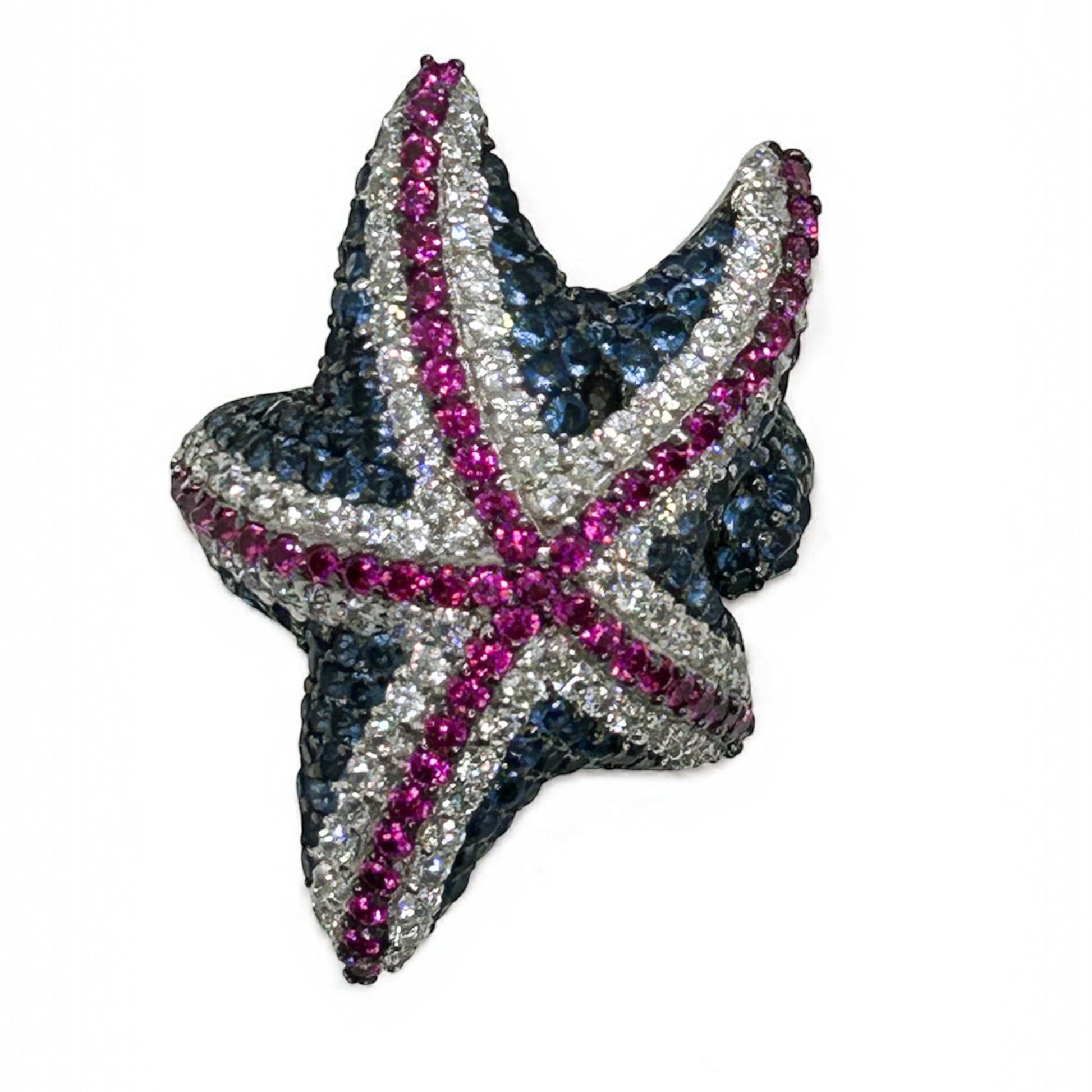 Sterling Silver Union Jack Starfish Ring