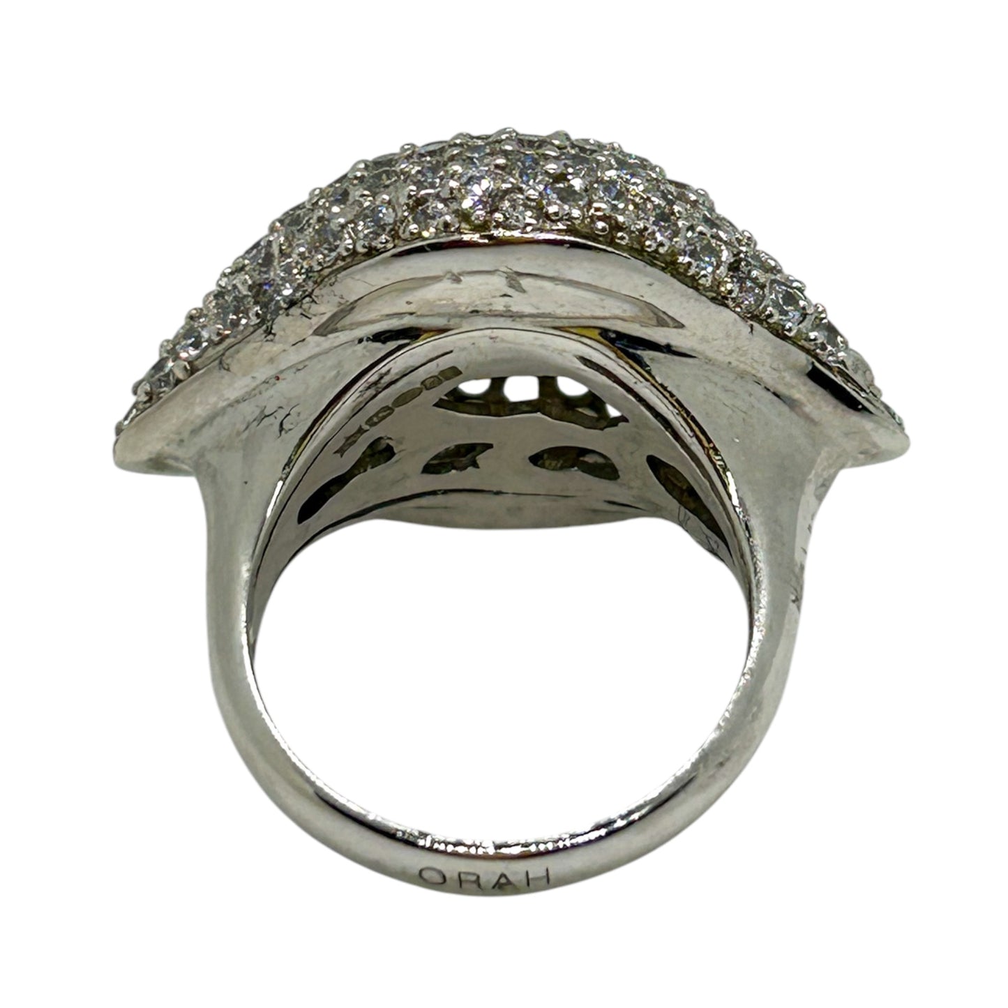 Exquisite Hot Lips White Bling Ring