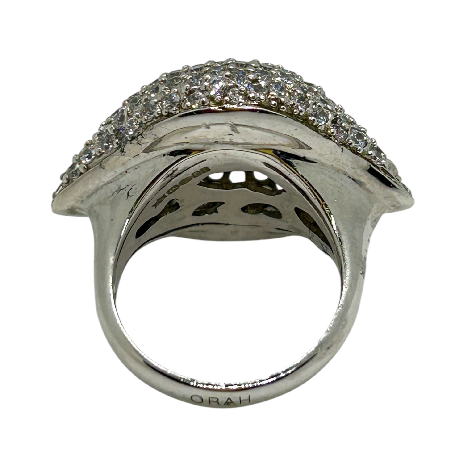 Exquisite Hot Lips White Bling Ring
