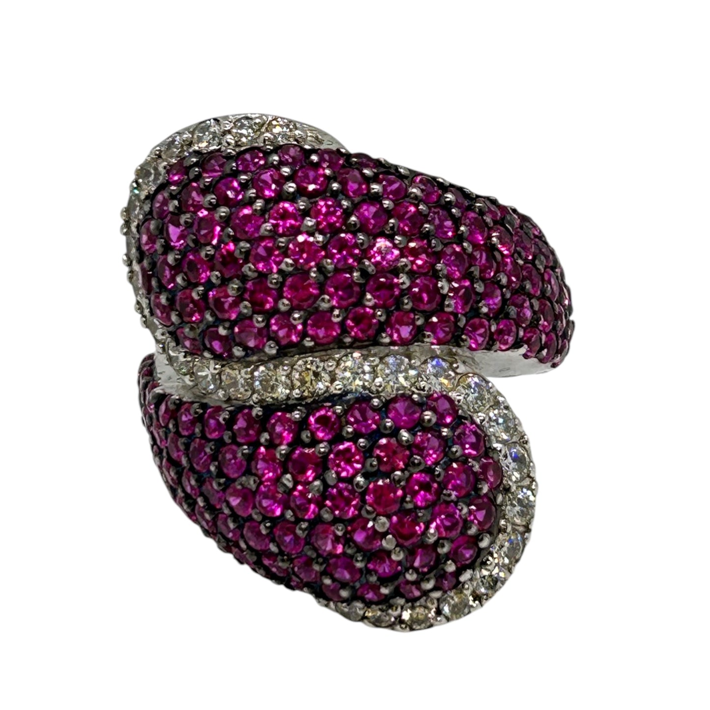 Glamorous Pink Swirl Sterling Silver Ring