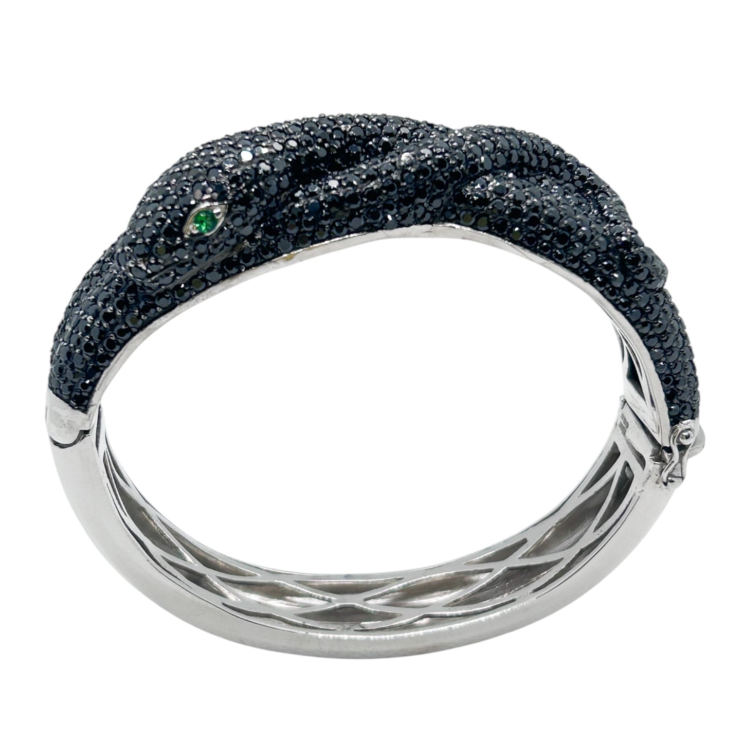 Luxury bling black snake bangle