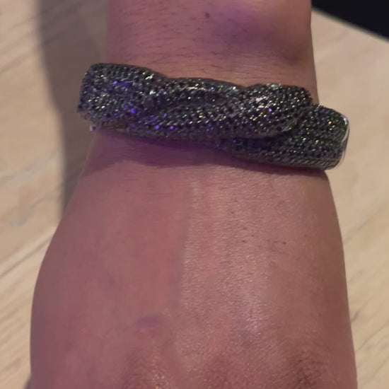 Luxury Limited Collection Sterling Silver Black Snake Bracelet