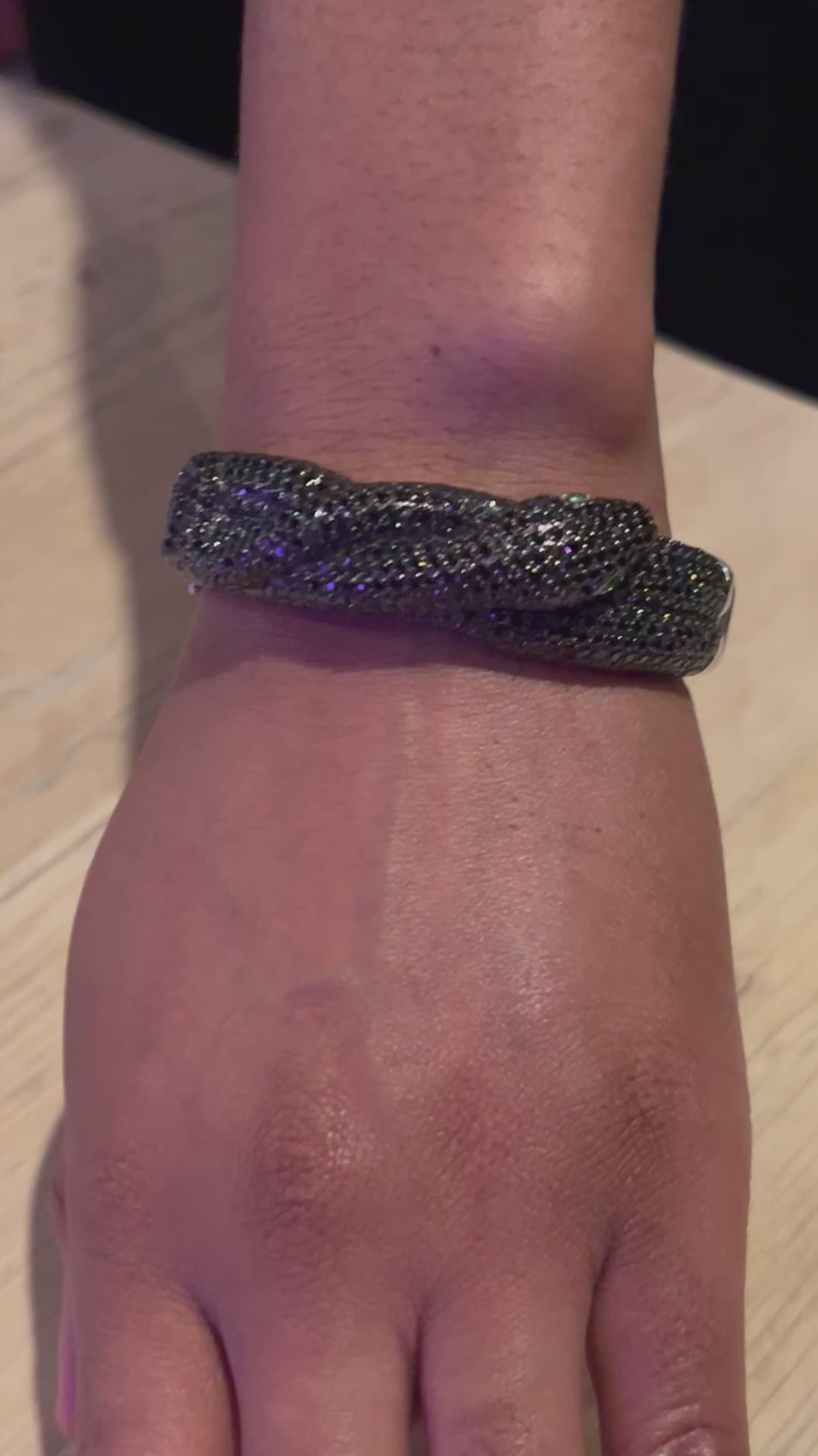Luxury Limited Collection Sterling Silver Black Snake Bracelet