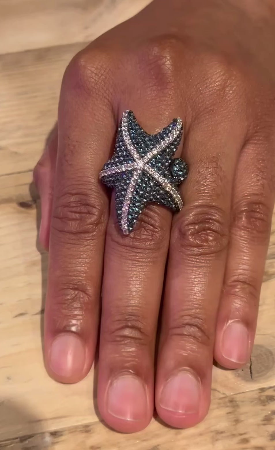Luxury Sterling Silver Starfish Ring