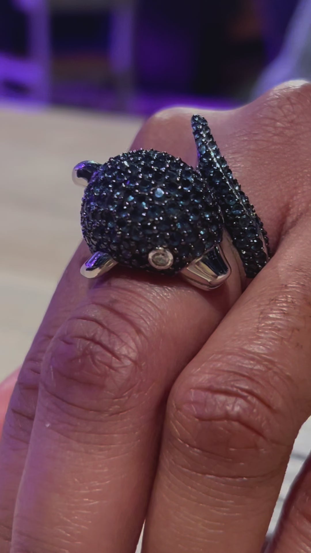 Luxury Sterling Silver Cocktail Dolphin Rings